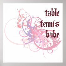 Table Tennis Babe Poster