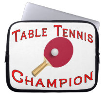 Table Tennis Champion Laptop Computer Sleeves