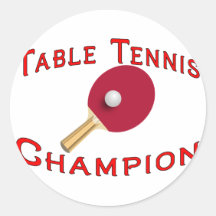 Table Tennis Champion Round Sticker
