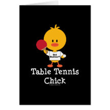 Table Tennis Chick Greeting Card