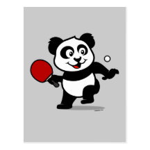 Table Tennis Panda Postcards