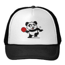 Table Tennis Panda Trucker Hats