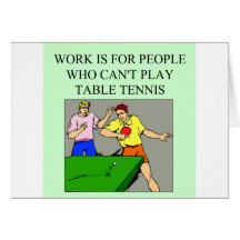 table tennis player greeting card