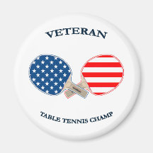 Table Tennis Veteran Fridge Magnets