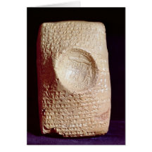 Tablet with cuneiform inscription greeting cards