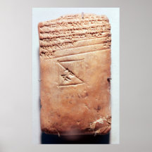 Tablet with cuneiform script, c.1830-1530 BC Posters