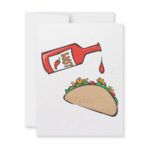 taco with hot sauce custom invitations