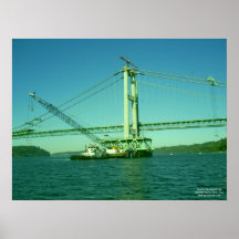 Tacoma Narrows Bridge Construction Poster