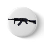 Tactical AK47 Assault Rifle Left Profile Pinback Button