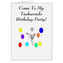 Taekwondo Birthday Party Card