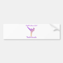 Taekwondo Girl Bumper Sticker
