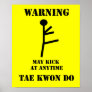 Taekwondo Warning Poster Print