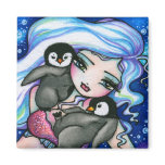 "Tag Alongs" Mermaid Baby Penguins Fantasy Fairy magnets