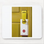 Tag on door handle mousepads