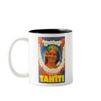 Tahiti Vintage Travel Poster Mugs