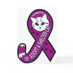 Tailed awareness ribbon: Adopt a shelter cat cards
