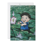 Taiwanese boy in lily pond invitations