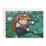 Taiwanese child in lily pond invitations