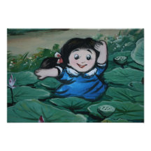 Taiwanese girl in lily pond photo