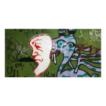 Taiwanese graffiti, Taipei, Taiwan Photo Card Template