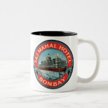Taj Mahal, Bombay Vintage Luggage Label Coffee Mug