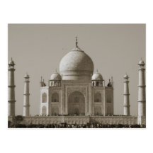 taj mahal grey post card