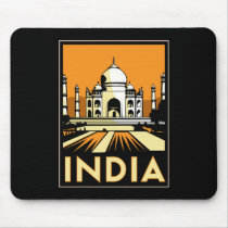 taj mahal india art deco retro poster mousepads