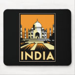 taj mahal india art deco retro poster mousepads