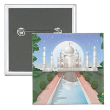 Taj Mahal Pinback Buttons