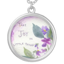 Take Joy In The Little Things Watercolor Painting Pendant