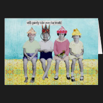 Take Over the World Retro Humourous Card cards
