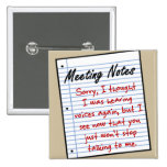 Taking Down Dictation Pinback Buttons