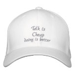 Talk is Cheap_ Embroidered Hat embroidered hats