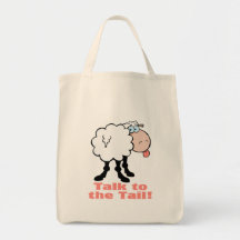 talk to the tail attitude funky sheep tote bags