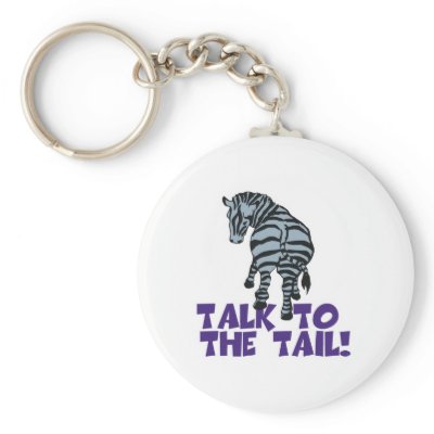 Talk to the Tail Zebra Keychain by doonidesigns