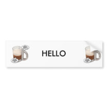 talking-beer-glass, talking-beer-glass, HELLO Bumper Sticker