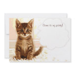 Talking kitten announcement card invitations