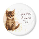 Talking kitten round fridge magnet