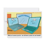 Talking Laptop Computer Cartoon invitations