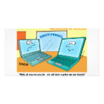 Talking Laptop Computer Cartoon photo cards