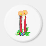 Tall Christmas Candles Refrigerator Magnets