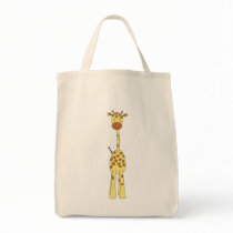 Tall Cute Giraffe. Cartoon Animal. Tote Bag