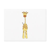 Tall Cute Giraffe. Cartoon Animal. Post Cards