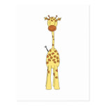 Tall Cute Giraffe. Cartoon Animal. Postcards