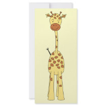 Tall Cute Giraffe. Cartoon Animal. Rack Card Design