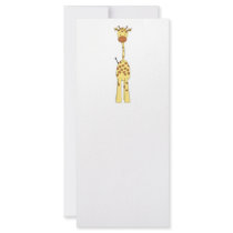 Tall Cute Giraffe. Cartoon Animal. Rack Card