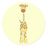 Tall Cute Giraffe. Cartoon Animal. Stickers