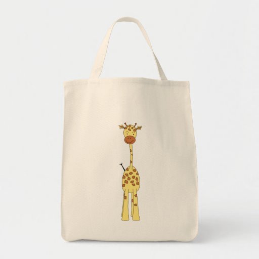 Tall Cute Giraffe. Cartoon Animal. Tote Bag