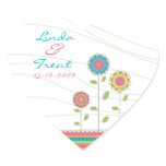 Tall Rainbow Flowers Wedding Save the Date Sticker