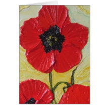 Tall Red Poppies II Greeting Card